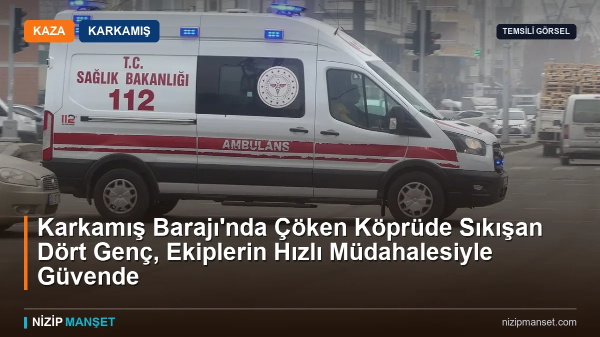 Karkamış'ta Fırat Nehri'nde mahsur kalan 4 kişi kurtarıldı