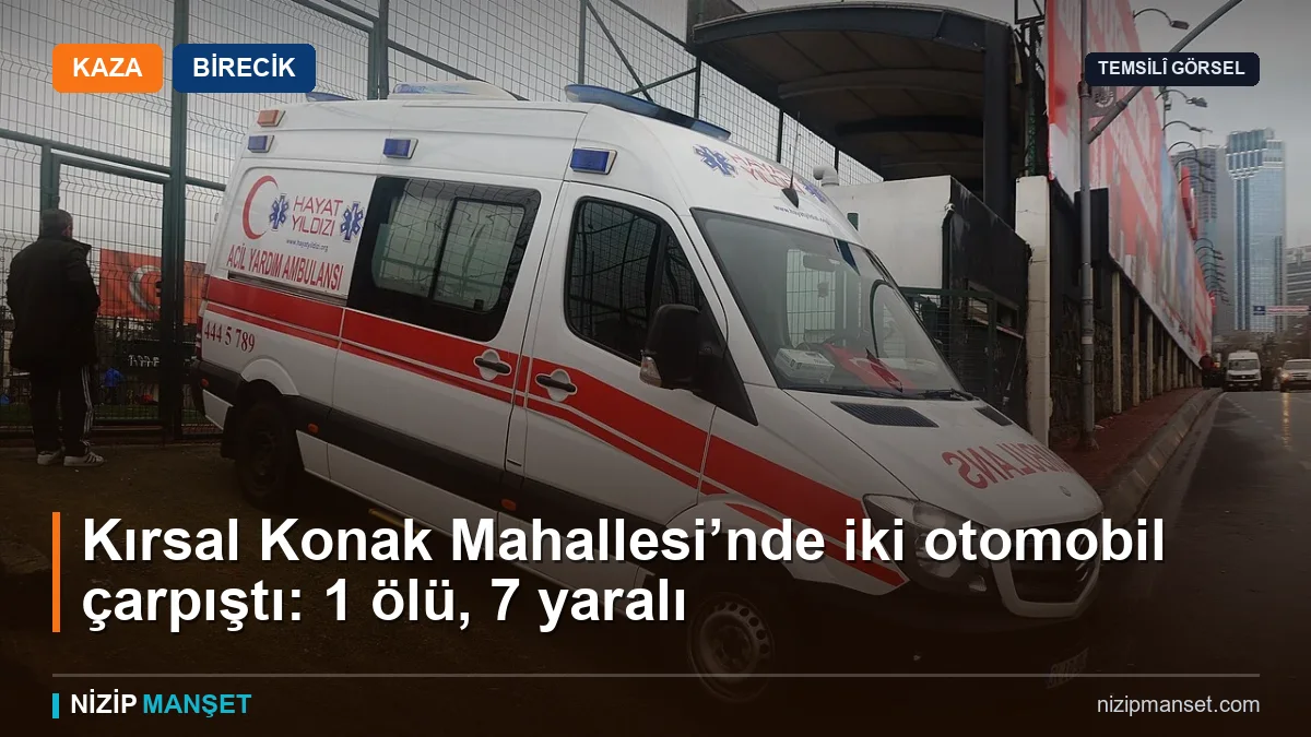 Birecik'te iki otomobil çarpıştı: 1 ölü, 7 yaralı